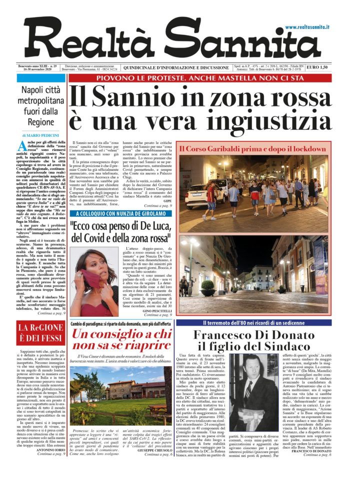 REALTA' SANNITA n° 19 - 2020 (Prima Pagina)