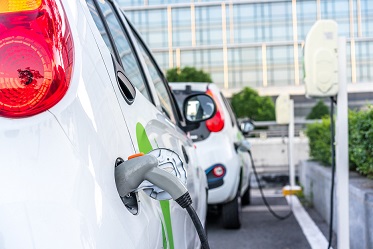 electric car charging in the station