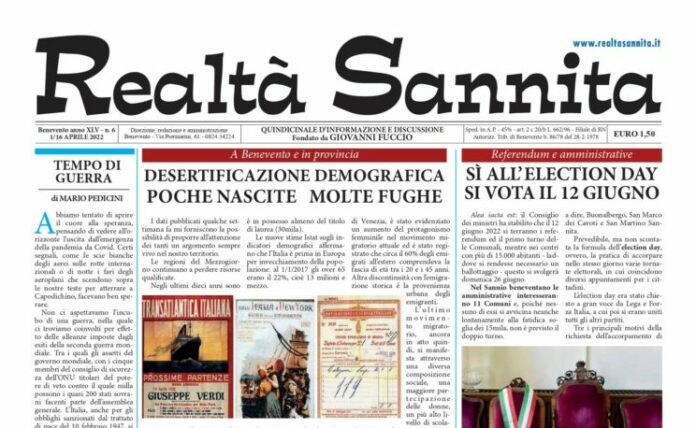REALTA' SANNITA n° 6 - 2022 (Prima Pagina)
