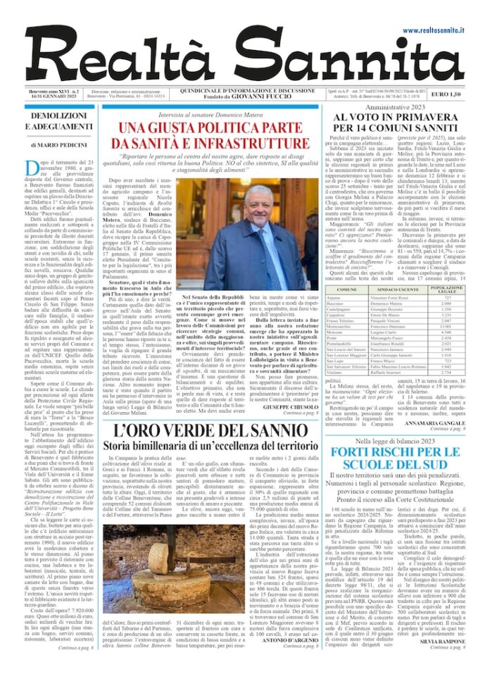 REALTA' SANNITA n° 2 - 2023 (Prima Pagina)