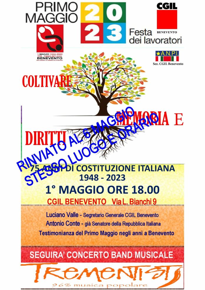 Primo Maggio 2023 CGIL Benevento RINVIO