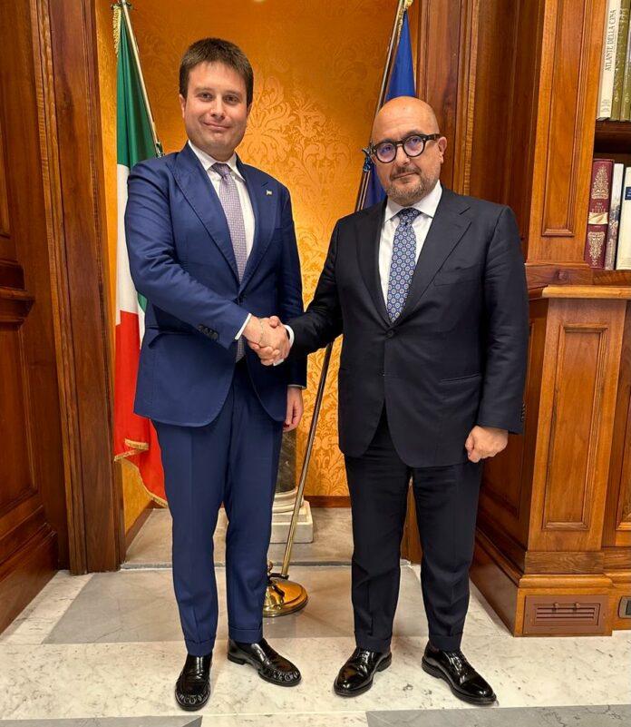Francesco Maria Rubano con il ministro Sangiuliano