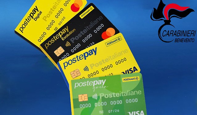 Carabinieri carta postepay con stemma
