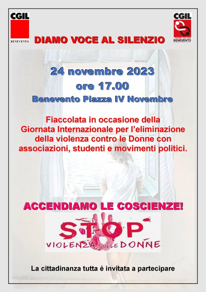 Fioccolata CGIL STOP violenza contro le donne 2023