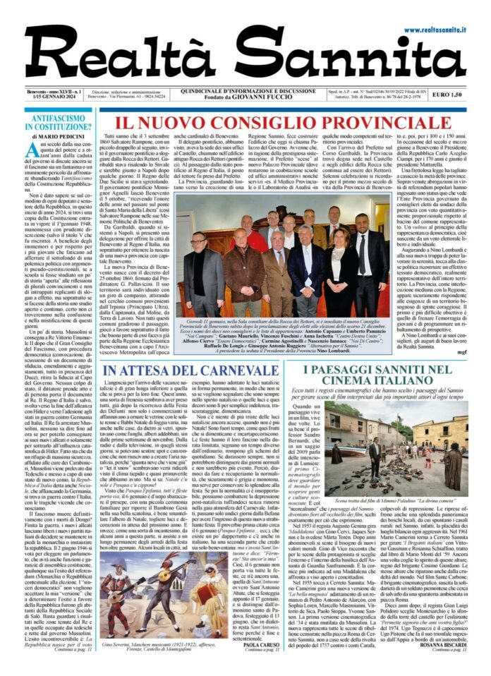 REALTA' SANNITA n° 1 - 2024 (Prima Pagina)