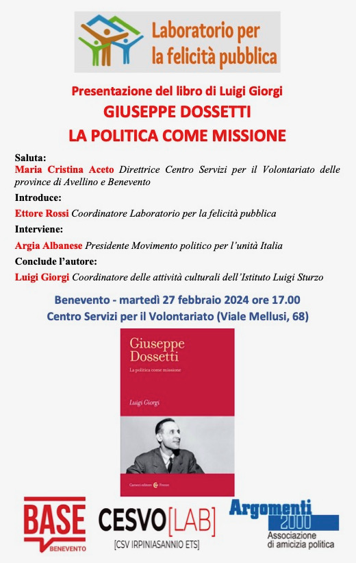 Luigi Giorgi_Presentazione libro_Giuseppe Dossetti. La politica come missione