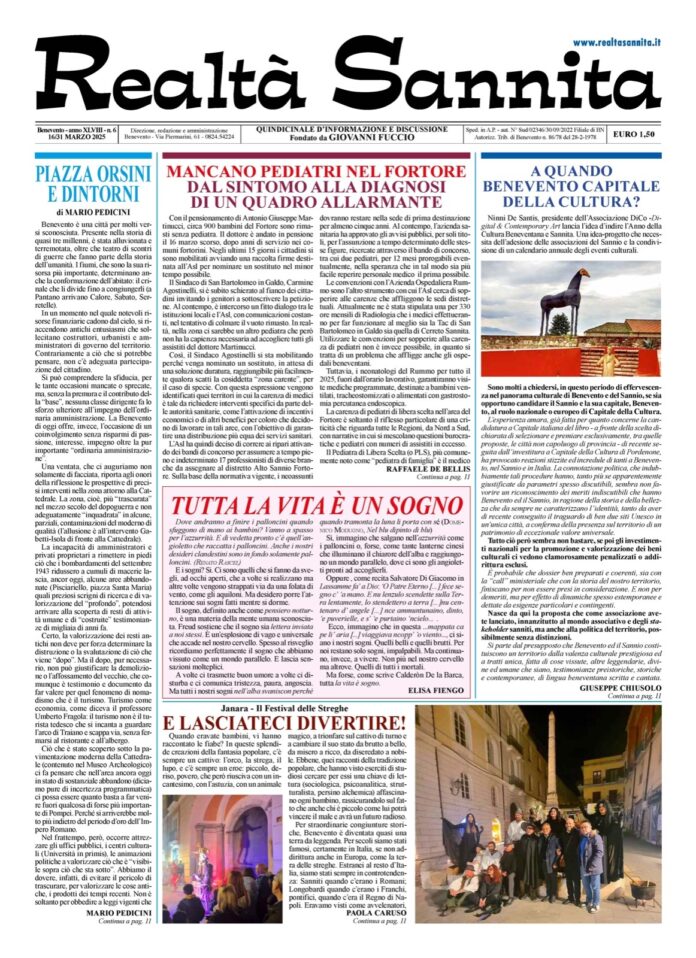 REALTA' SANNITA n° 6 - 2025 (Prima Pagina)
