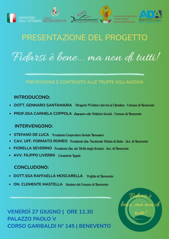 PROGETTO CONTRO TRUFFE ANZIANI