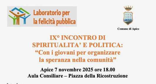 Locandina Nono incontro_Spiritualità e politica_ APICE 7 novembre ore 18.00