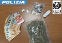 Benevento, arrestato 30enne in una operazione antidroga: sequestrati hashish, marijuana e denaro contante